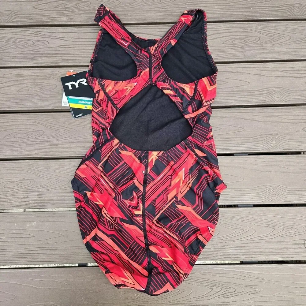 TYR DuraFast Maxfit Women's Zenith One Piece Swimsuit Red, -Sz 30 NEW